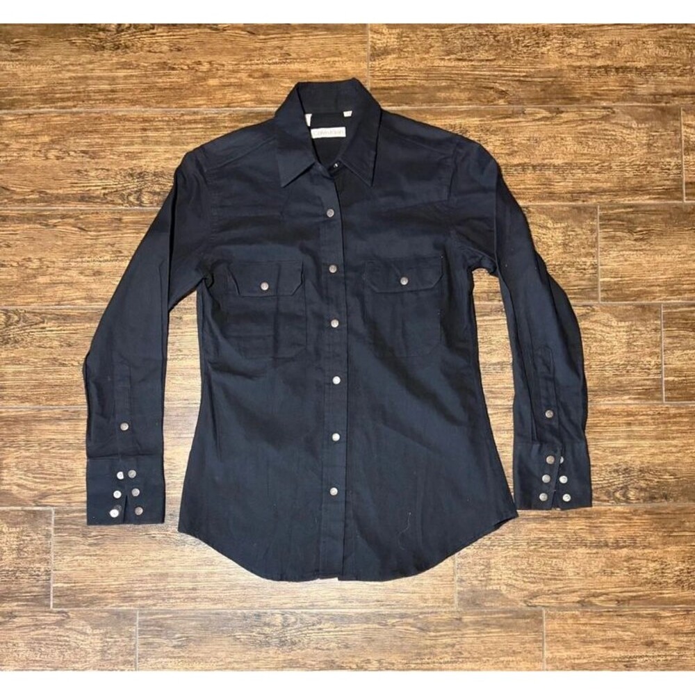 Calvin Klein Vintage Black Western Snap Button-Up Shirt - 10